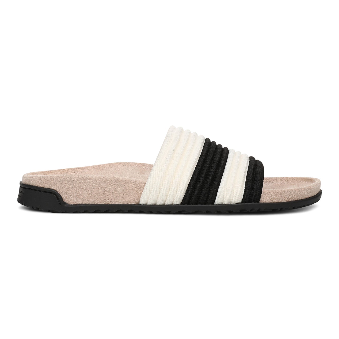 Evie Knit Slide Sandal - Black/Ivory