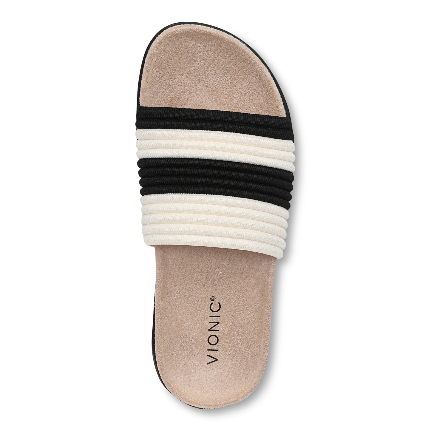 Evie Knit Slide Sandal - Black/Ivory