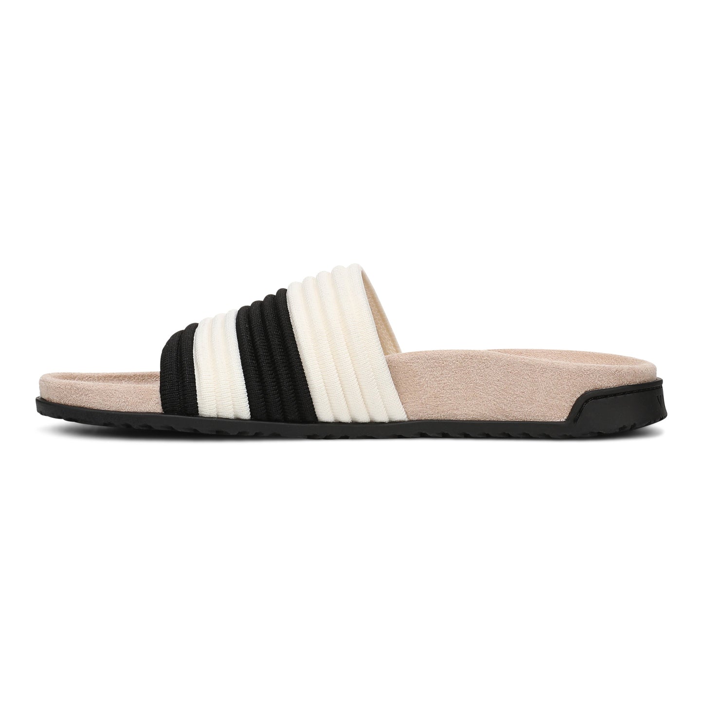 Evie Knit Slide Sandal - Black/Ivory