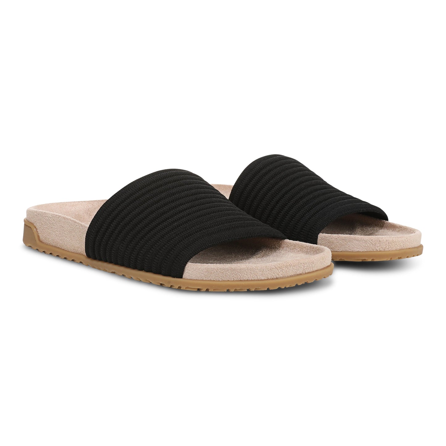 Evie Knit Slide Sandal - Black