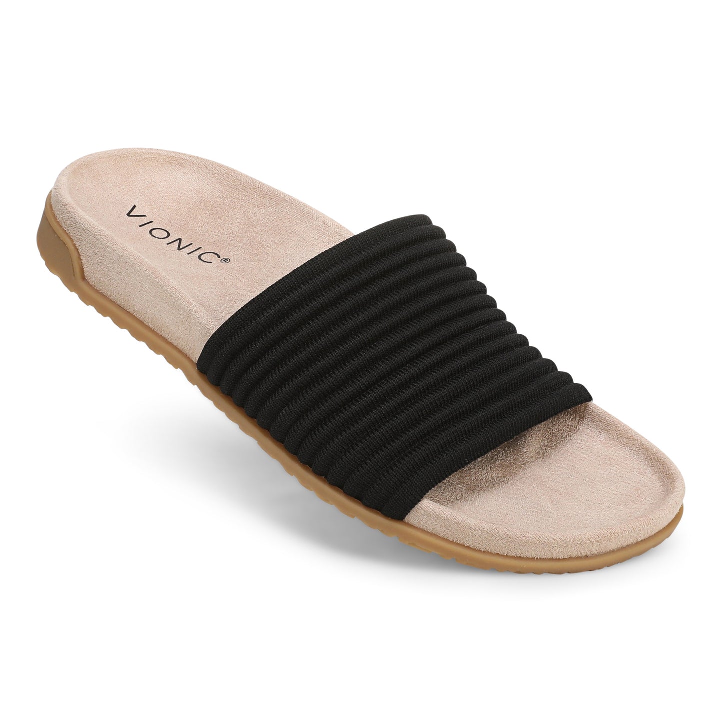 Evie Knit Slide Sandal - Black