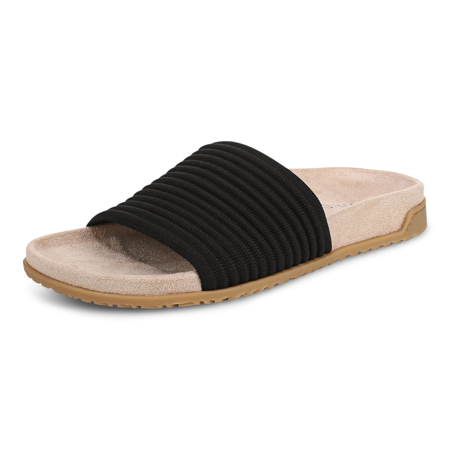 Evie Knit Slide Sandal - Black