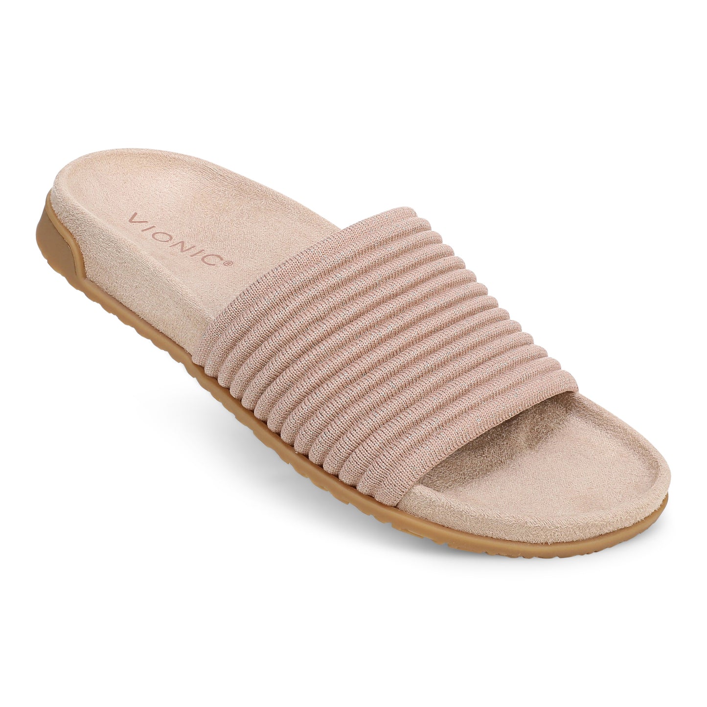 Evie Knit Slide Sandal - Rugby Tan/Gold