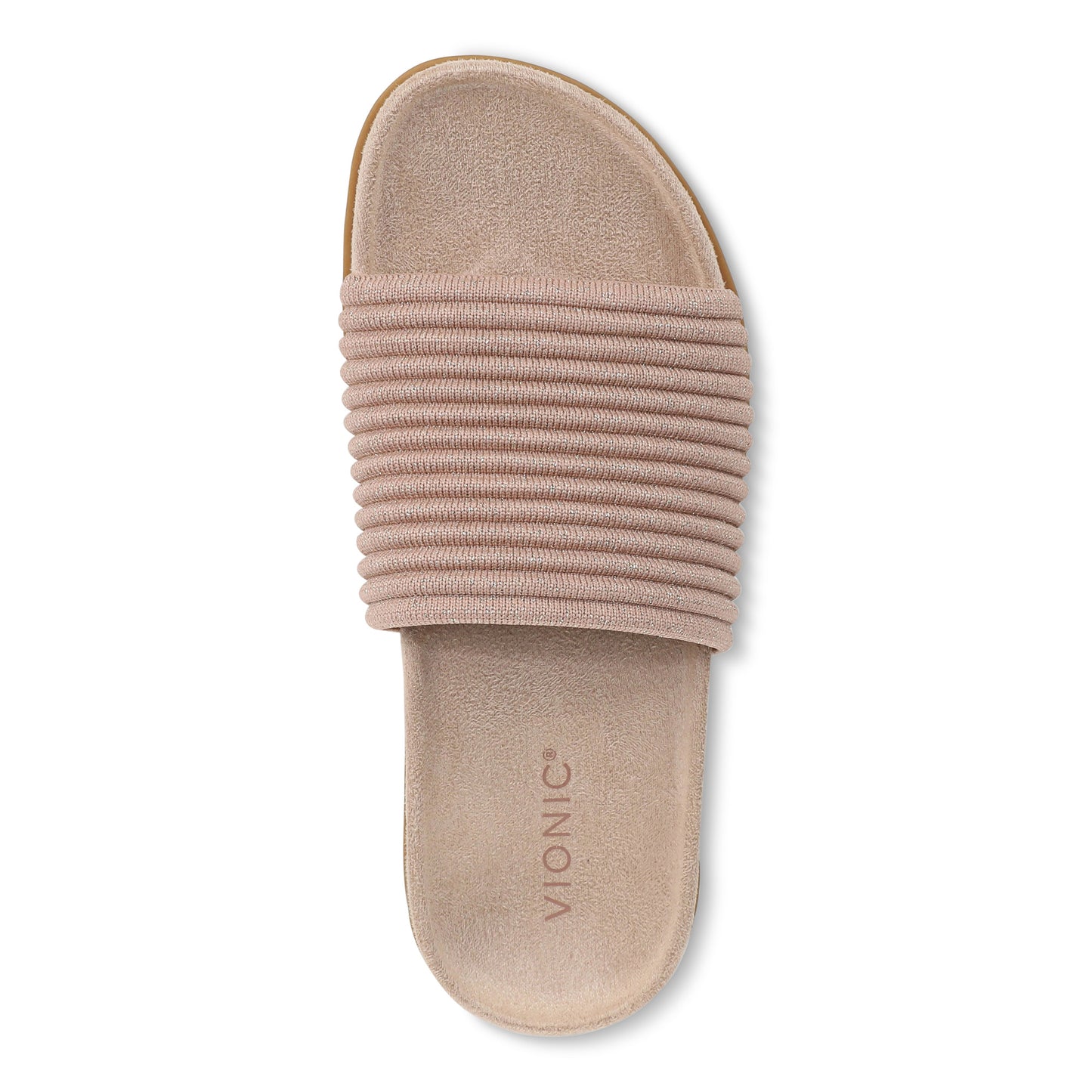 Evie Knit Slide Sandal - Rugby Tan/Gold