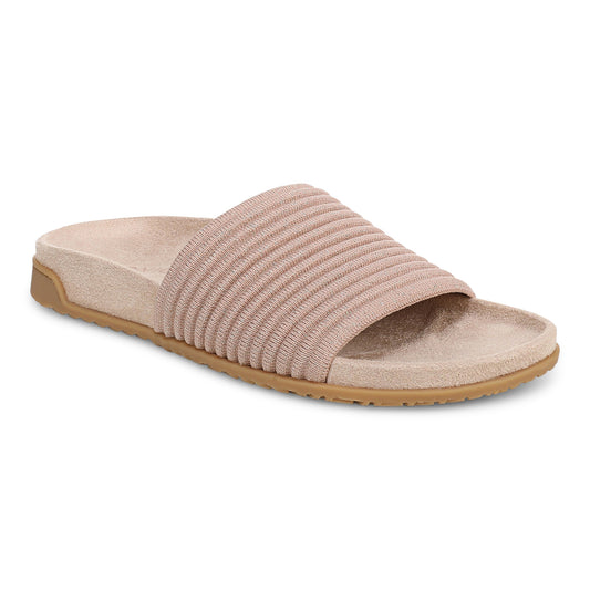 Evie Knit Slide Sandal - Rugby Tan/Gold