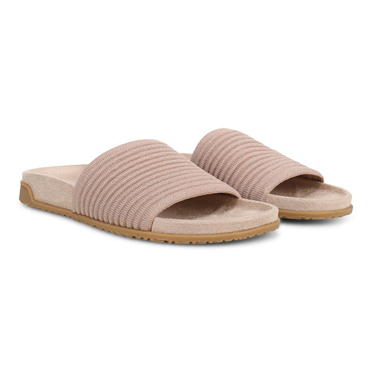 Evie Knit Slide Sandal - Rugby Tan/Gold