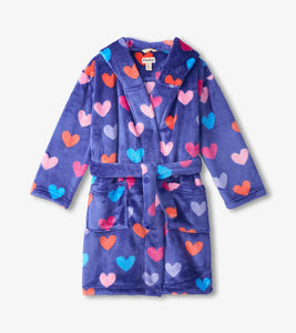 Hearts Fuzzy Fleece Children's Robe