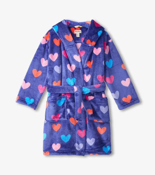 Hearts Fuzzy Fleece Children's Robe