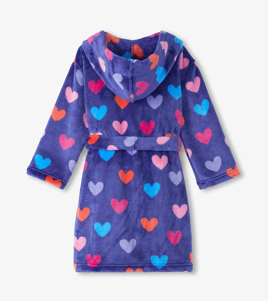 Hearts Fuzzy Fleece Children's Robe