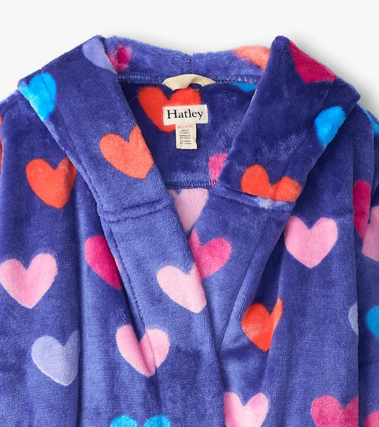 Hearts Fuzzy Fleece Children's Robe