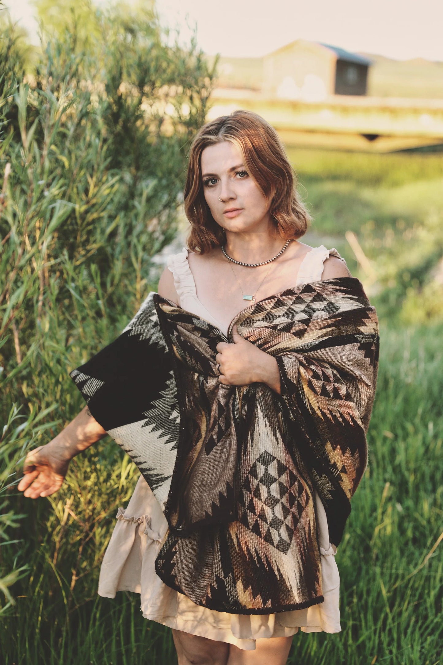 Prairie Sunset Aztec Alpaca Throw Blanket