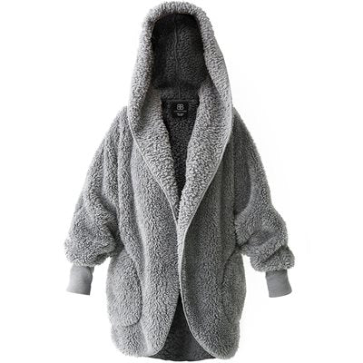 Women's Fluffy Sherpa Sweater - Grey
