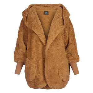 Women's Fluffy Sherpa Sweater - Camel