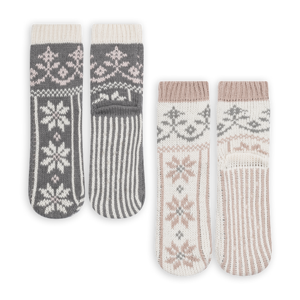 Snowfall Slipper Socks Grey/White