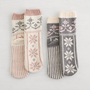 Snowfall Slipper Socks Grey/White