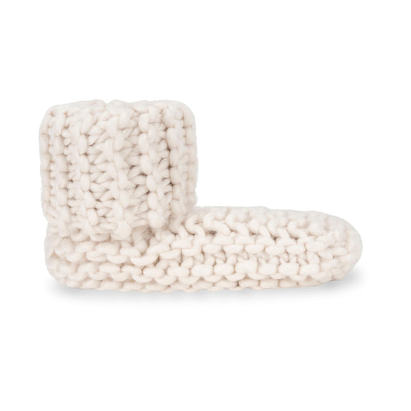 Cabin Cuffed Cute Slipper Bootie - Ivory