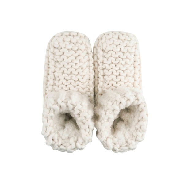 Cabin Cuffed Cute Slipper Bootie - Ivory