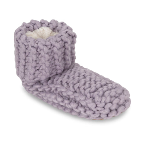 Cabin Cuffed Cute Slipper Bootie - Lavender