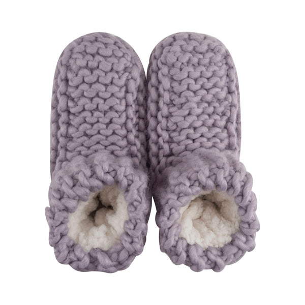 Cabin Cuffed Cute Slipper Bootie - Lavender