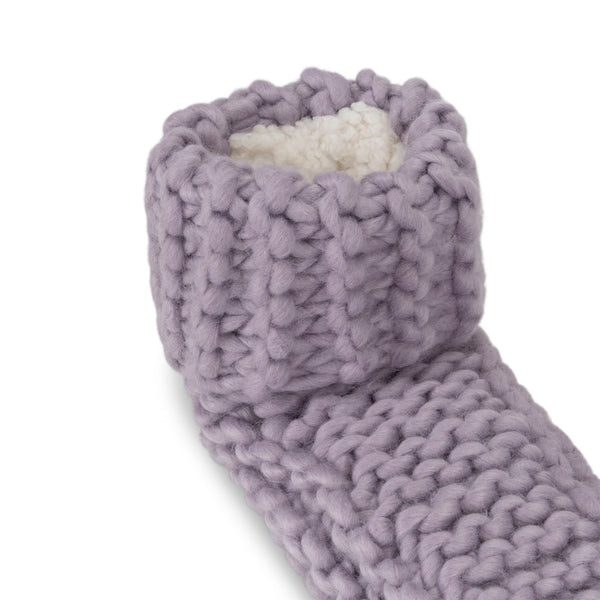 Cabin Cuffed Cute Slipper Bootie - Lavender