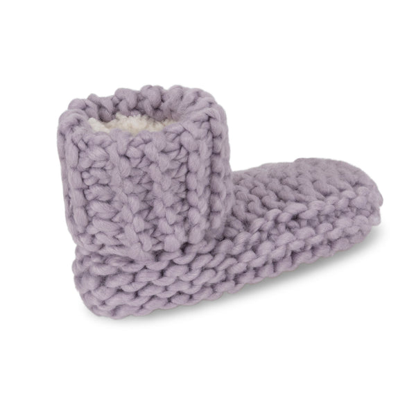 Cabin Cuffed Cute Slipper Bootie - Lavender