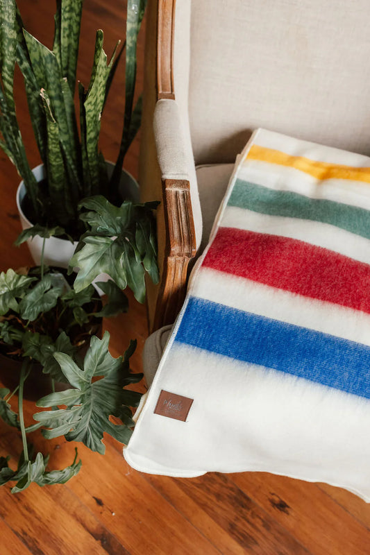 Pioneer Stripe Large Alpaca Blanket