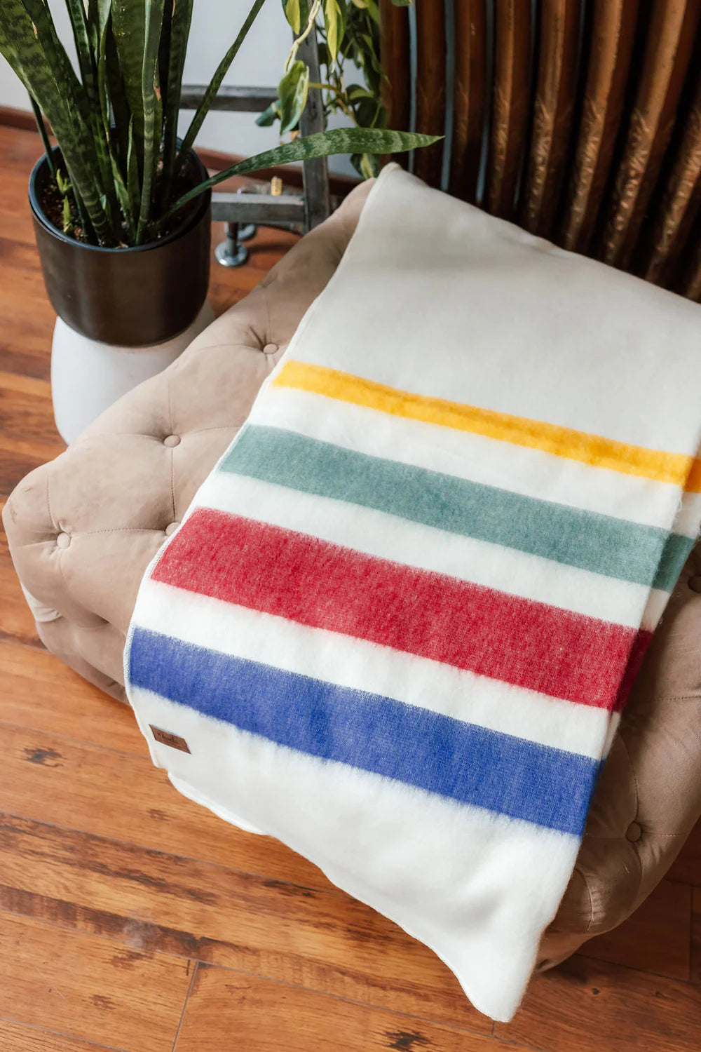 Pioneer Stripe Large Alpaca Blanket