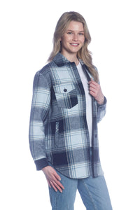 Shacket with Buttons - Navy Plaid LAST ONE SIZE L