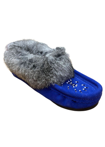 Ladies Moccasins with Crepe Sole - Royal Blue