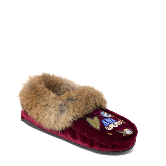 Velvet Tipi Moccasin - Red Dahlia