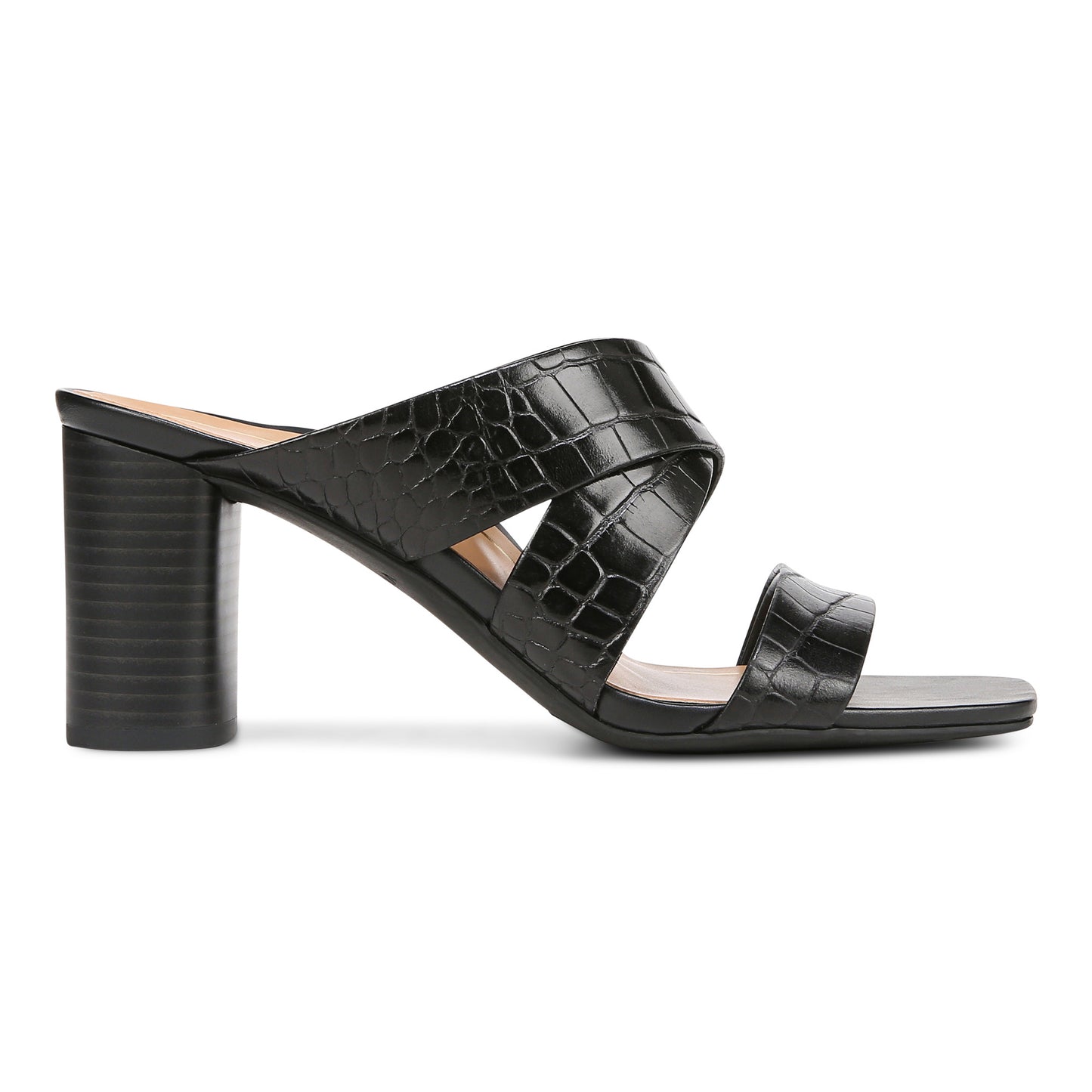 Merlot Heeled Sandal WIDE - Black Croco