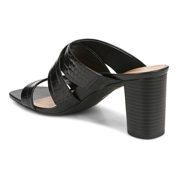 Merlot Heeled Sandal WIDE - Black Croco