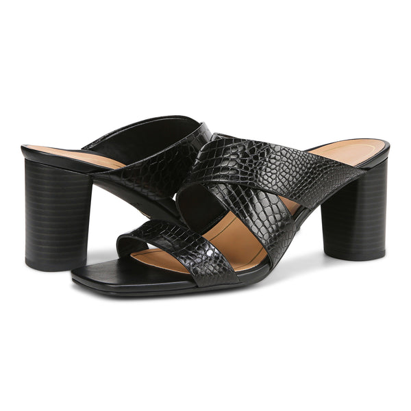 Merlot Heeled Sandal - Black Croco