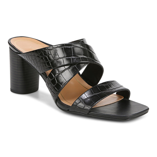 Merlot Heeled Sandal WIDE - Black Croco