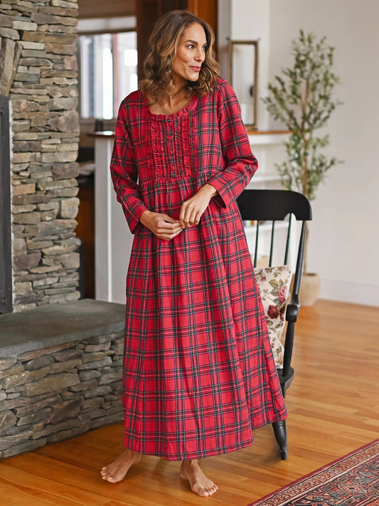 Fireside Check Nighty Red