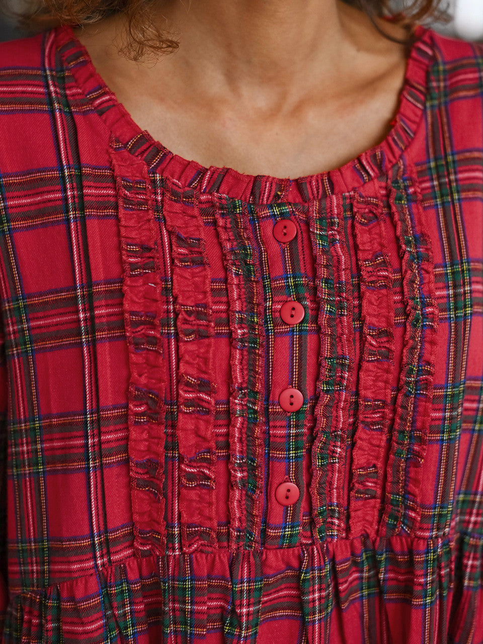 Fireside Check Nighty Red