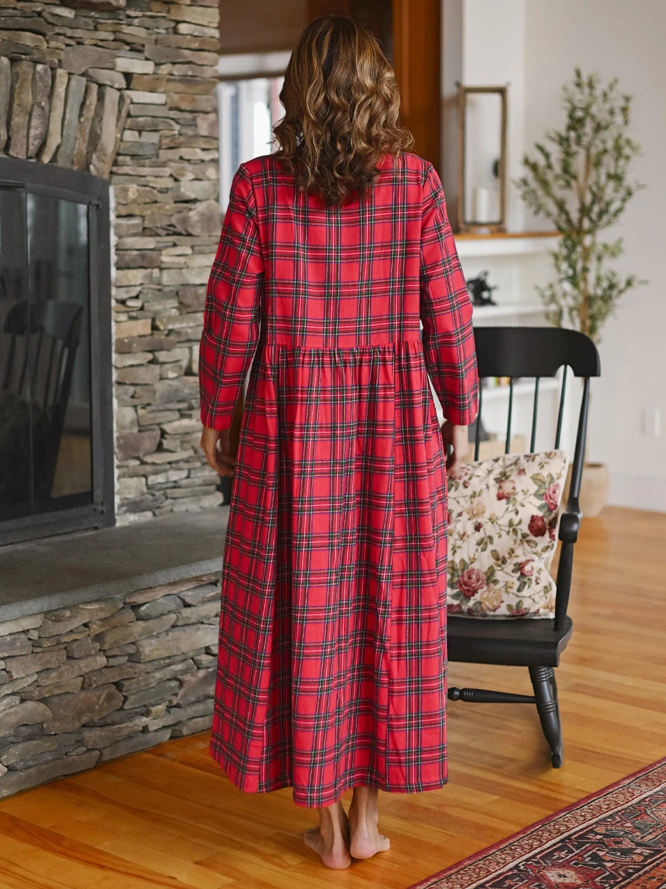 Fireside Check Nighty Red