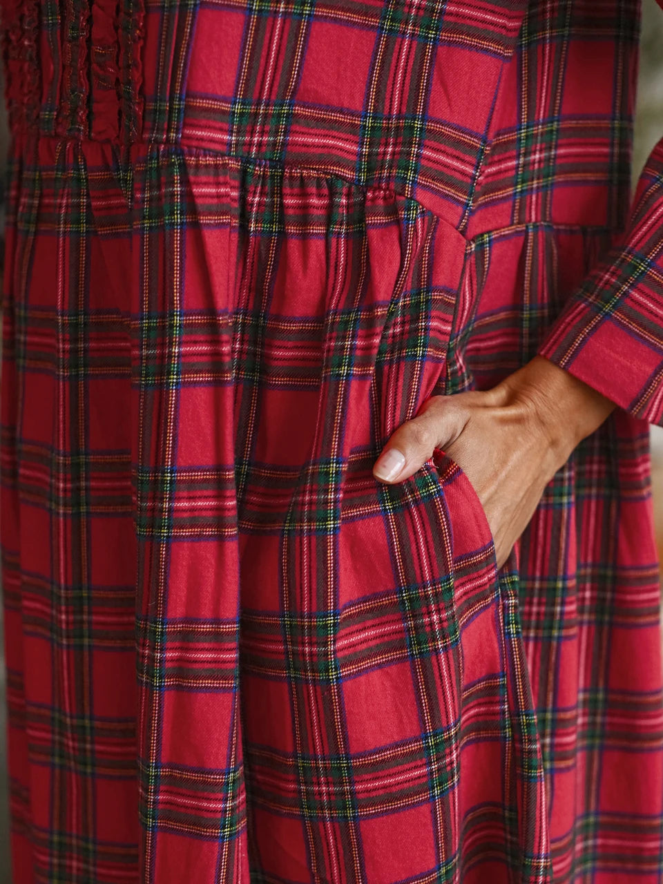 Fireside Check Nighty Red