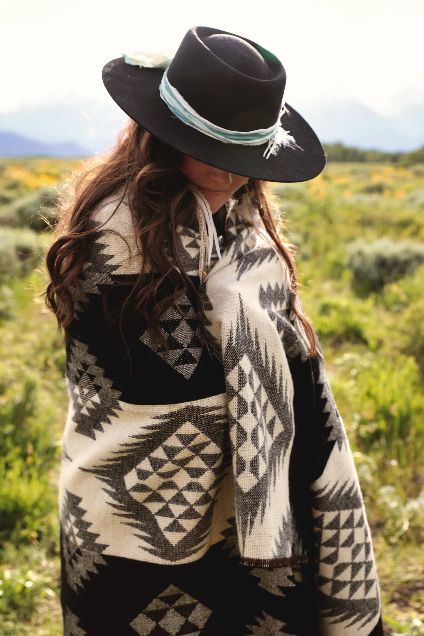 Prairie Sunset Aztec Alpaca Throw Blanket