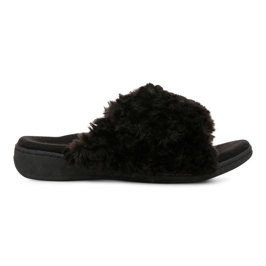 Relax II Slipper - Black Furry
