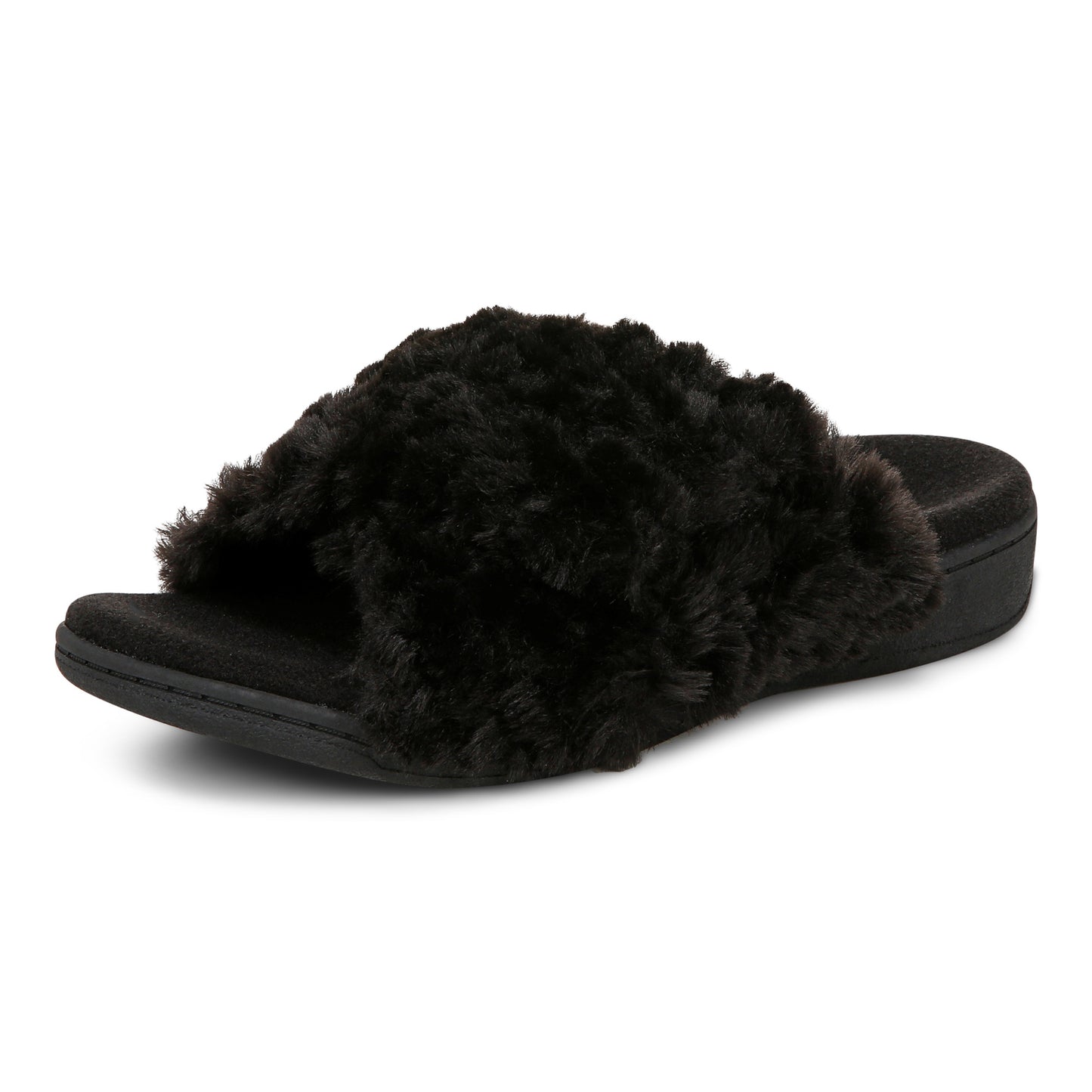 Relax II Slipper - Black Furry