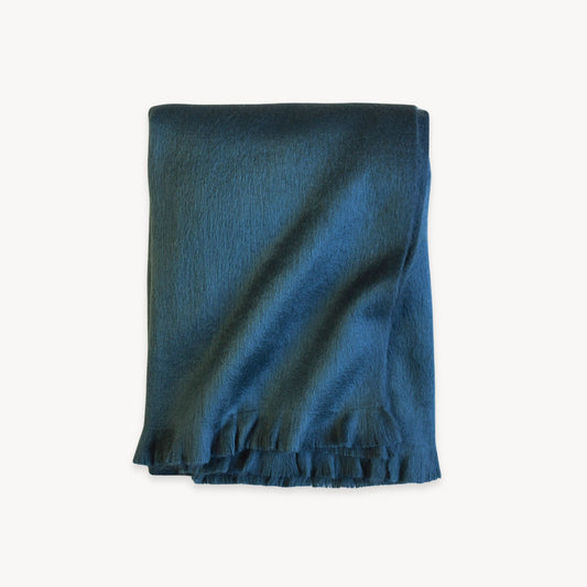 Solid Fringed Alpaca Throw - Whale