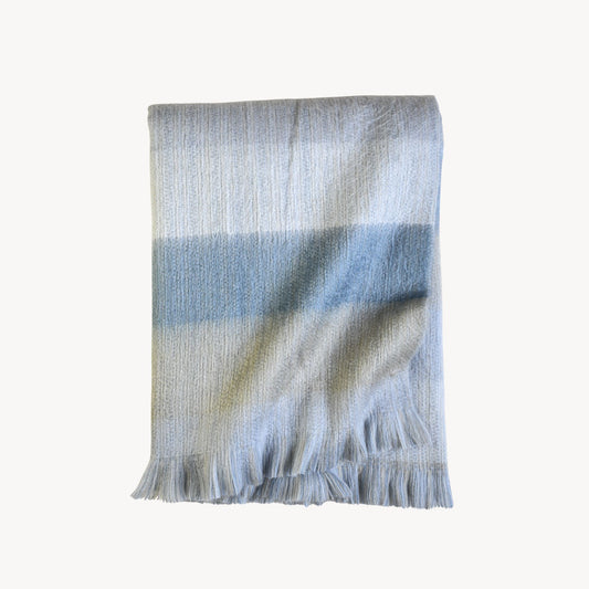 Solid Fringed Alpaca Throw - Mussel Mood