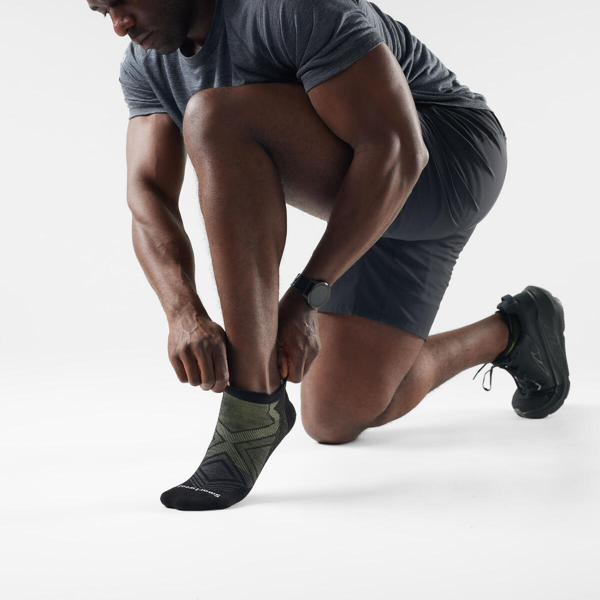 Run Zero Cushion Low Ankle Socks - Black