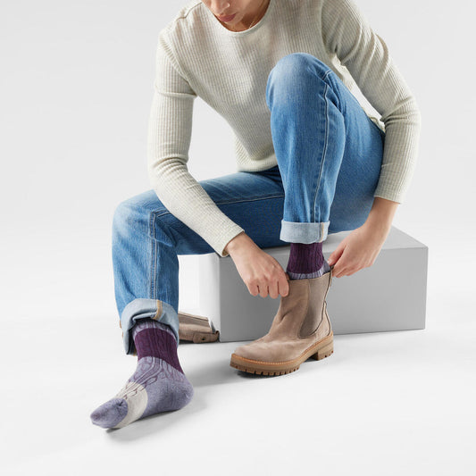 Women's Everyday Color Block Cable Crew Socks