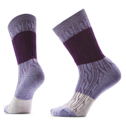 Women's Everyday Color Block Cable Crew Socks