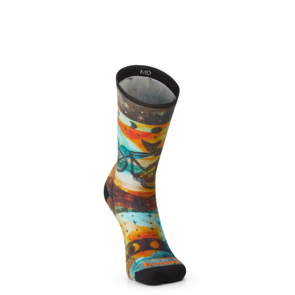 Women's Bike Zero Cushion Celestial Print Crew Socks