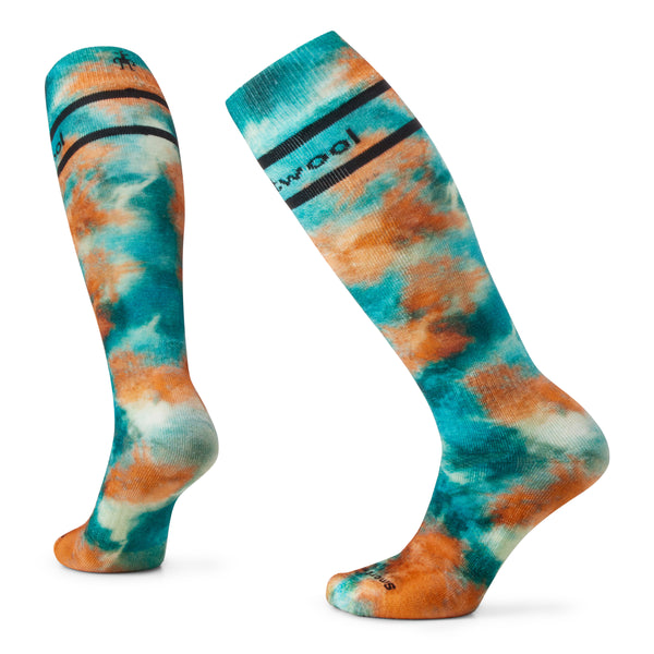 Women's Ski Tie Dye Print Over The Calf Socks