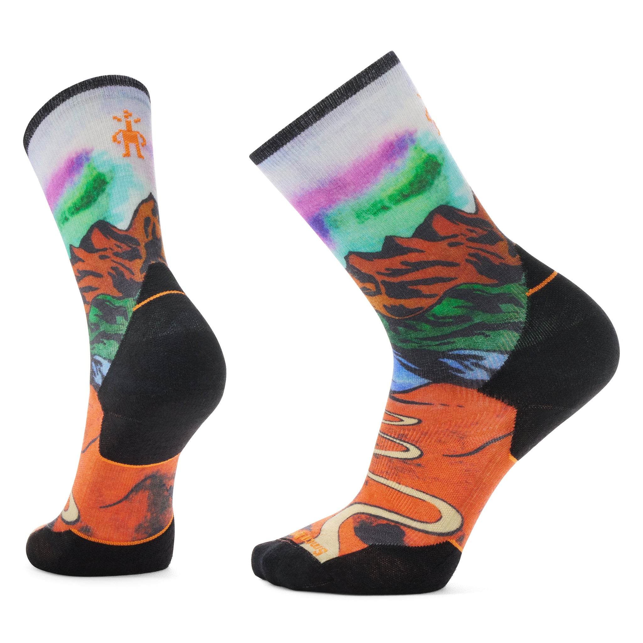 Trail Run Singletrack Print Crew Socks