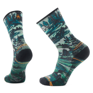 Hike Campground Print Crew Socks